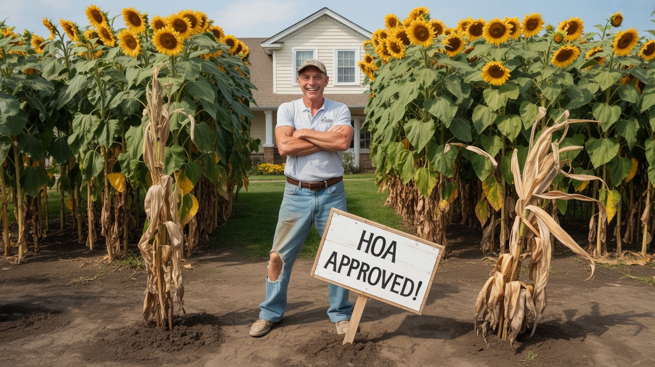 Man Told He Can’t Grow Sunflowers, Finds A Legal Loophole That Makes The HOA Surrender Man Told He Can’t Grow Sunflowers, Finds A Legal Loophole That Makes The HOA Surrender