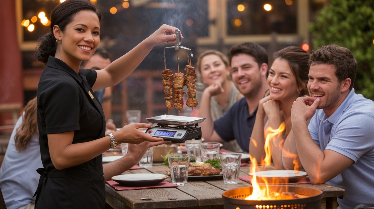 Customer Claims His BBQ Order Is Too Small, Waitress Brings Out The Scale And Proves Him Wrong