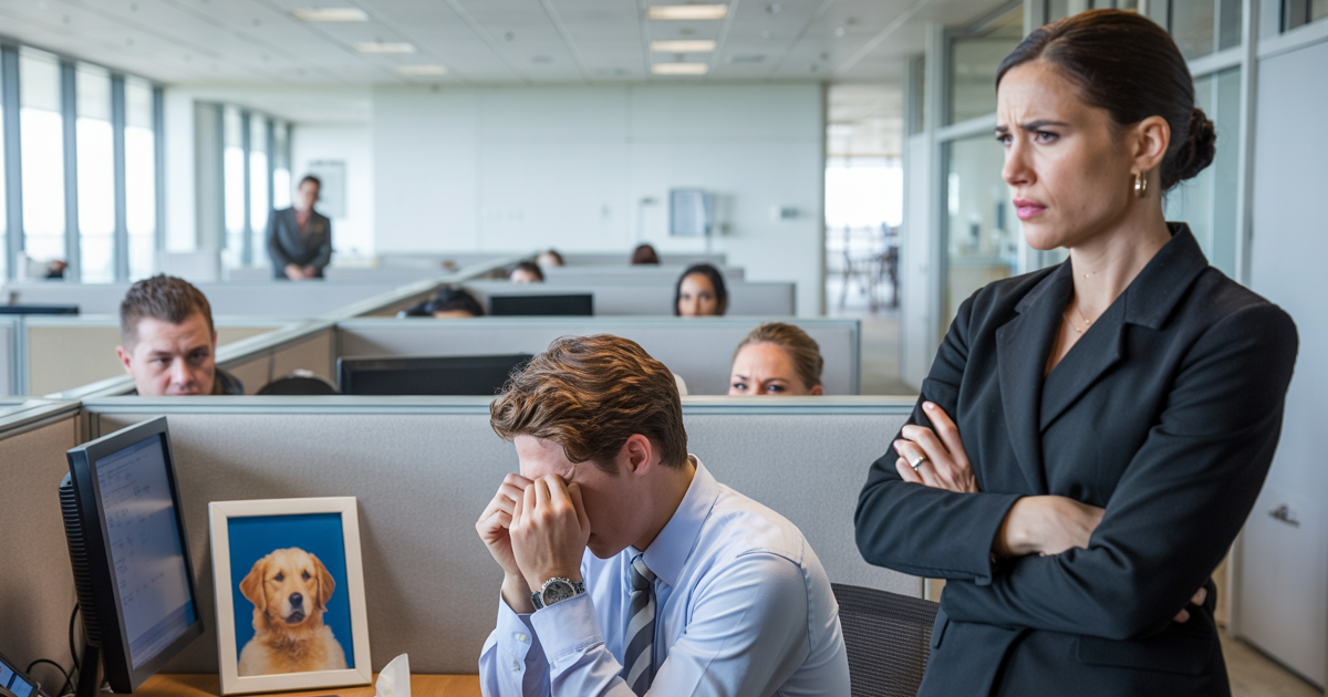 Manager Tells Grieving Worker ‘Man Up, It’s Just A Dog,’ He Cries Openly And Gets Two Paid Days Off