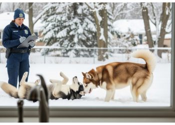 Neighbor Calls Cops on Huskies in the Snow, Gets Called Out at the Grocery Store