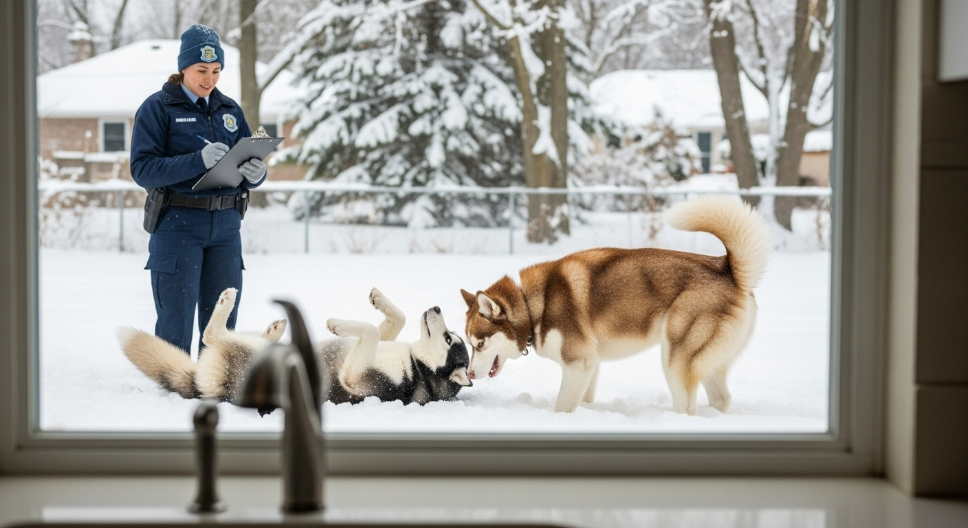 Neighbor Calls Cops on Huskies in the Snow, Gets Called Out at the Grocery Store