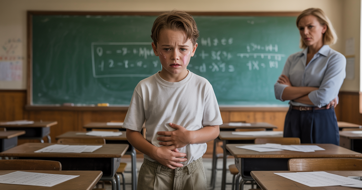 Teacher Accuses Kid Of Faking Illness, Regrets It When Student Vomits On Her Desk