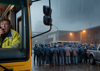 Workers Kept Blocking The Bus Stop After Warnings, So Driver Left Them Standing In The Rain