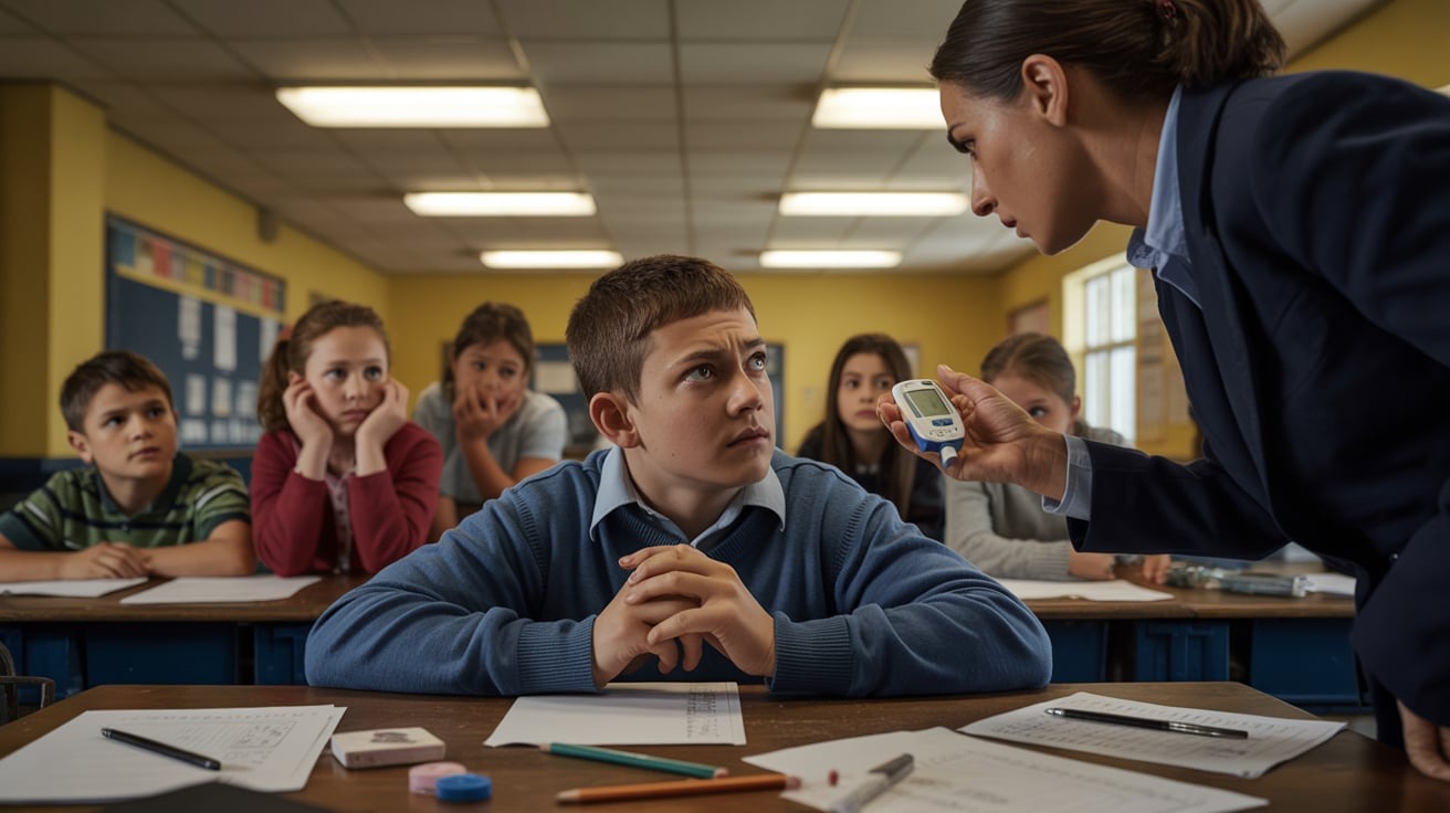 Teacher Punishes Diabetic Boy for Checking Glucose Monitor During Test - Mom Fights Back