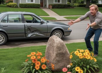 After Years Of People Cutting Across His Yard, He Fought Back With A Giant Rock