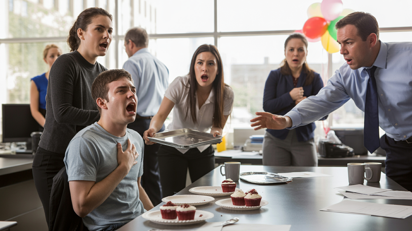 He Nearly Stopped Breathing After A Coworker’s Cupcake, Now Everyone Thinks He’s The Problem