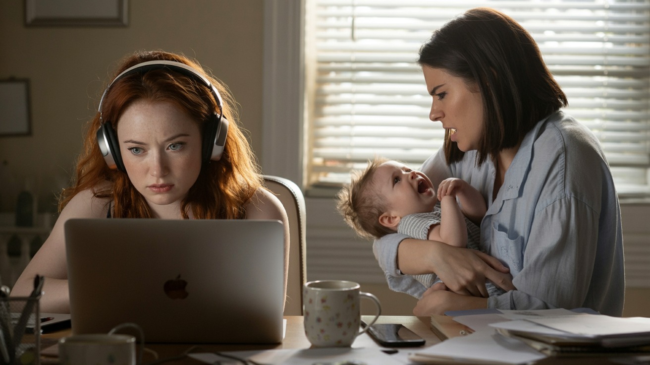 Woman Thought Working From Home Was Hard, Until Her Sister Left A Baby In Her Care Without Asking