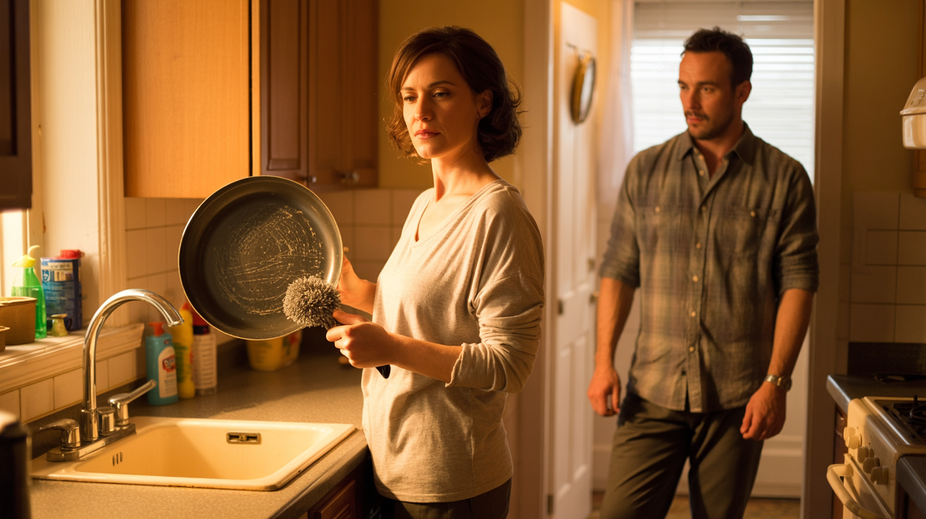 Wife Follows Her Husband’s “Cleaning Advice” To The Letter, His Favorite Pan Pays The Price