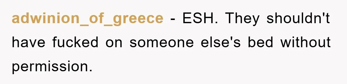 adwinion_of_greece − ESH. They shouldn't have fucked on someone else's bed without permission.
