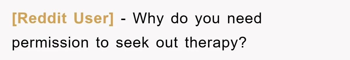 [Reddit User] − Why do you need permission to seek out therapy?