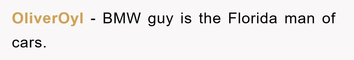 OliverOyl − BMW guy is the Florida man of cars.