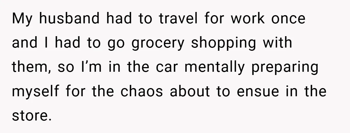My husband had to travel for work once and I had to go grocery shopping with them, so I’m in the car mentally preparing myself for the chaos about to...