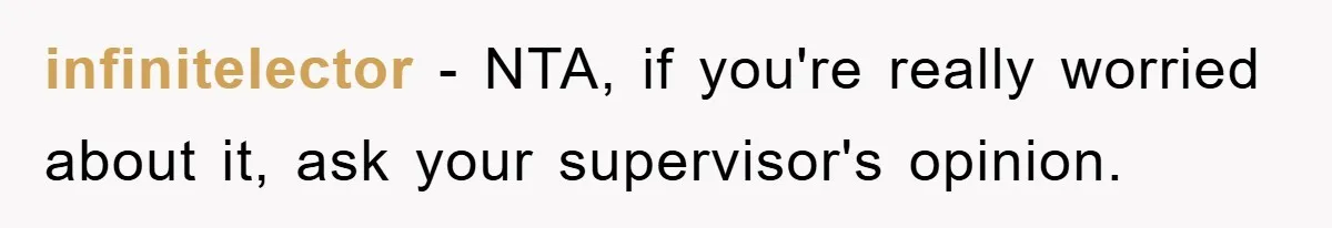 infinitelector − NTA, if you're really worried about it, ask your supervisor's opinion.