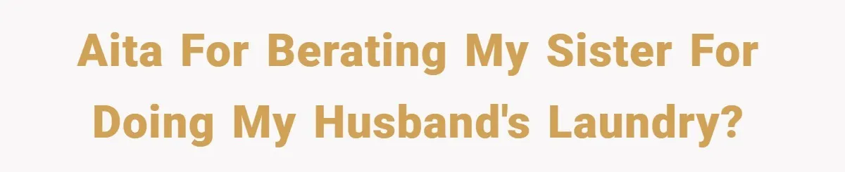 AITA for berating my sister for doing my husband's laundry?