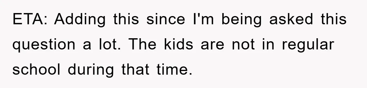 Free Childcare, Accused Of Starving Kids With Veggie Food ETA: Adding this since I'm being asked this question a lot. The kids are not in regular school during that time.
