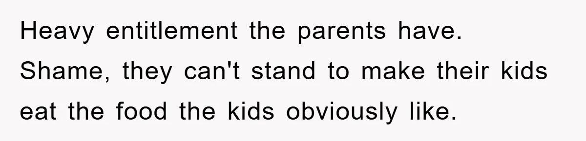 Free Childcare, Accused Of Starving Kids With Veggie Food Heavy entitlement the parents have. Shame, they can't stand to make their kids eat the food the kids obviously like.