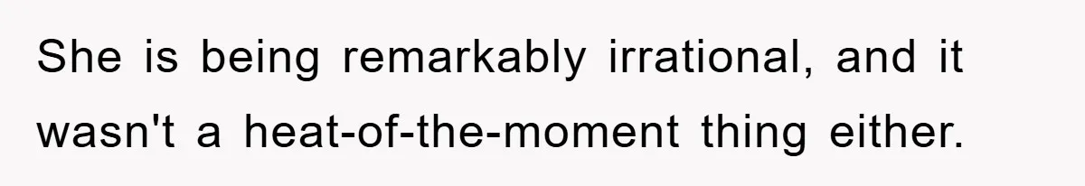 Free Childcare, Accused Of Starving Kids With Veggie Food She is being remarkably irrational, and it wasn't a heat-of-the-moment thing either.