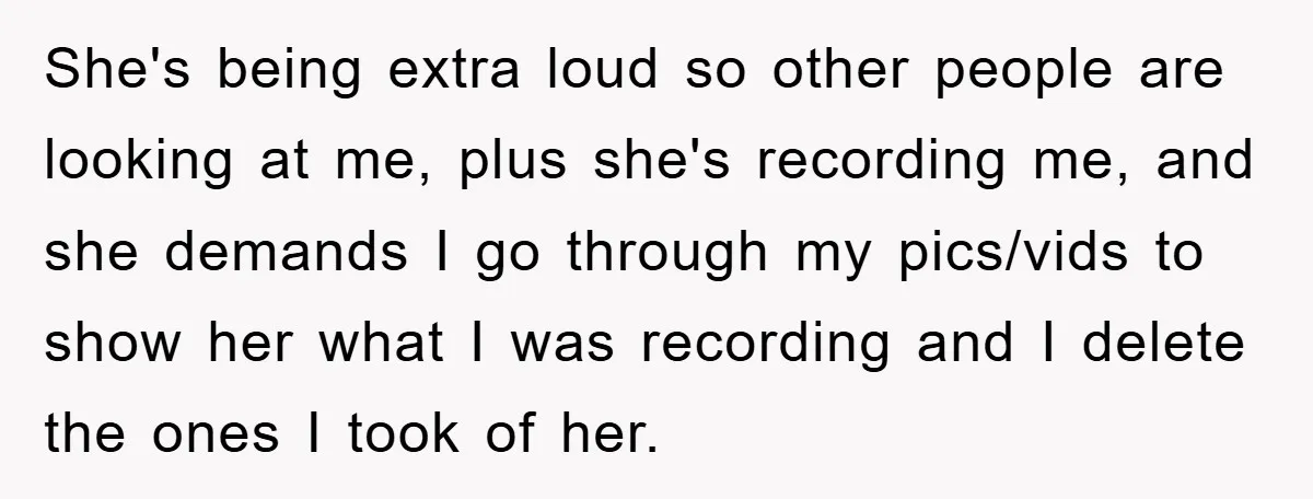 Accused of Being a Perv at the Gym - Man Refuses to Let Woman Search His Phone She's being extra loud so other people are looking at me, plus she's recording me, and she demands I go through my pics/vids to show her what I was recording...