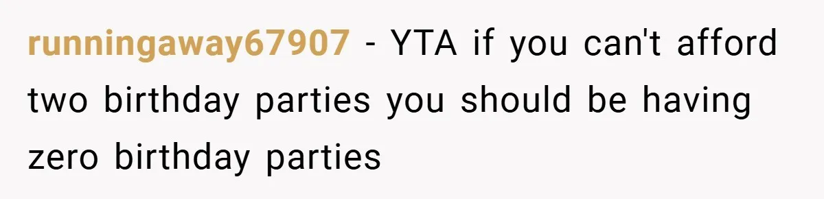 Father Accused of Favoritism After Throwing One Daughter a Sweet 16 and Denying the Same to Her Half-Sister runningaway67907 − YTA if you can't afford two birthday parties you should be having zero birthday parties