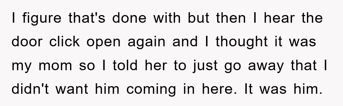 The Shower Sanctuary Standoff: A Teen’s Tense Battle for Privacy I figure that's done with but then I hear the door click open again and I thought it was my mom so I told her to just go away that...