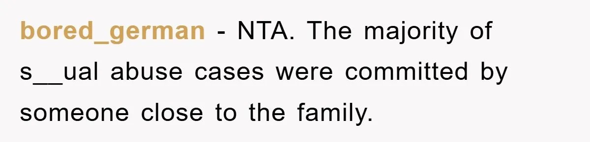 The Shower Sanctuary Standoff: A Teen’s Tense Battle for Privacy bored_german − NTA. The majority of s__ual abuse cases were committed by someone close to the family.