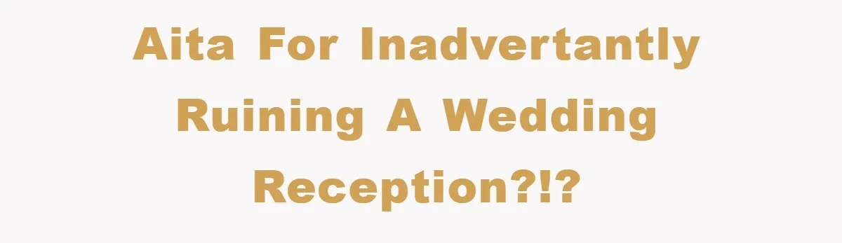 AITA for inadvertantly ruining a Wedding Reception?!?