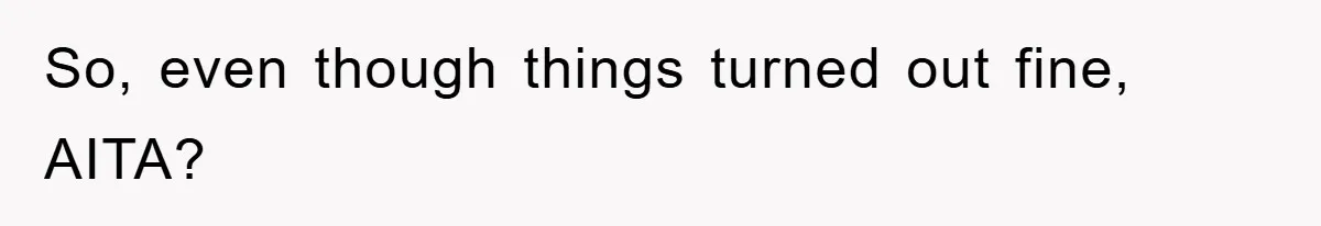 So, even though things turned out fine, AITA?