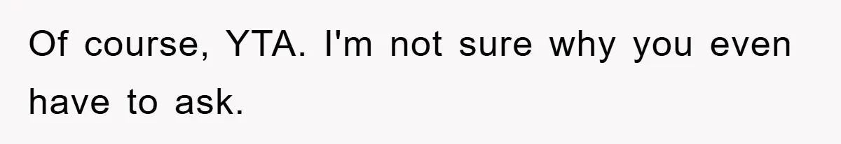 Of course, YTA. I'm not sure why you even have to ask.