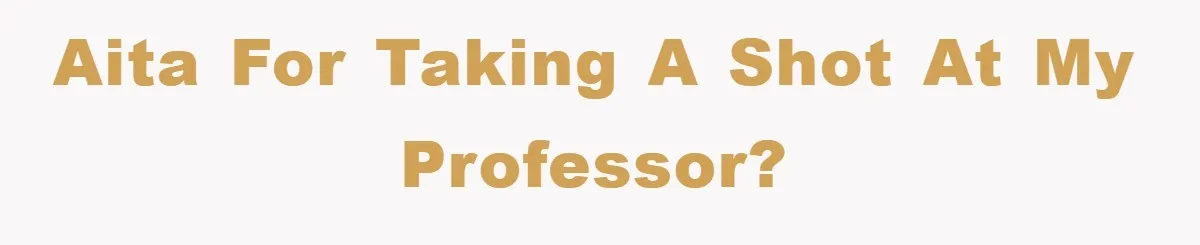 AITA for taking a shot at my professor?