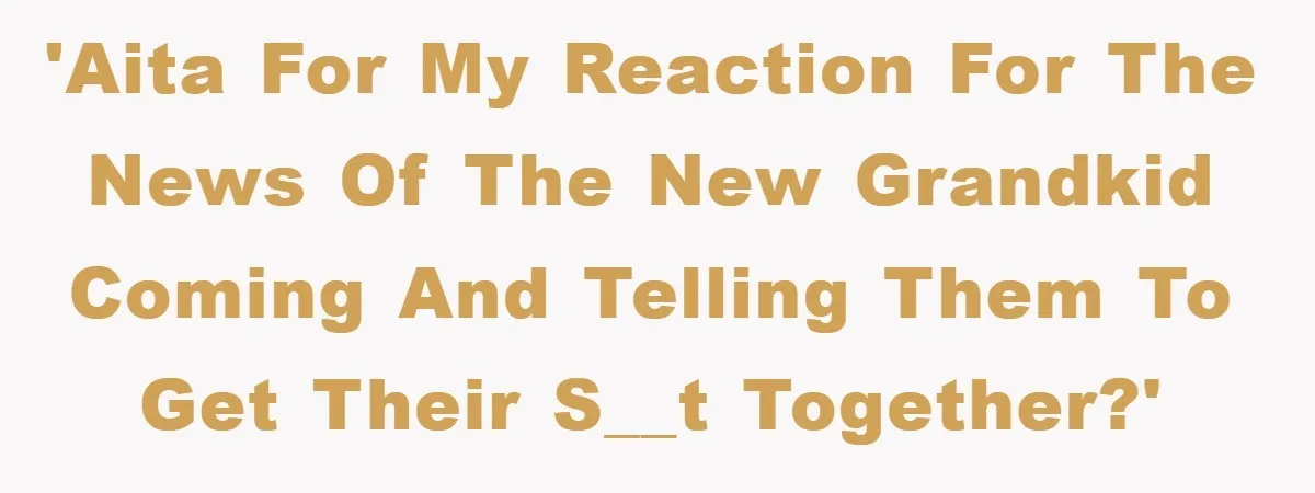 'AITA for my reaction for the news of the new grandkid coming and telling them to get their s__t together?'