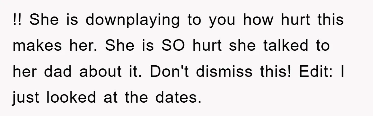 A Mother Skipped Her Daughter’s Graduation for Her Son’s - and Tore the Family Apart !! She is downplaying to you how hurt this makes her. She is SO hurt she talked to her dad about it. Don't dismiss this! Edit: I just looked at...