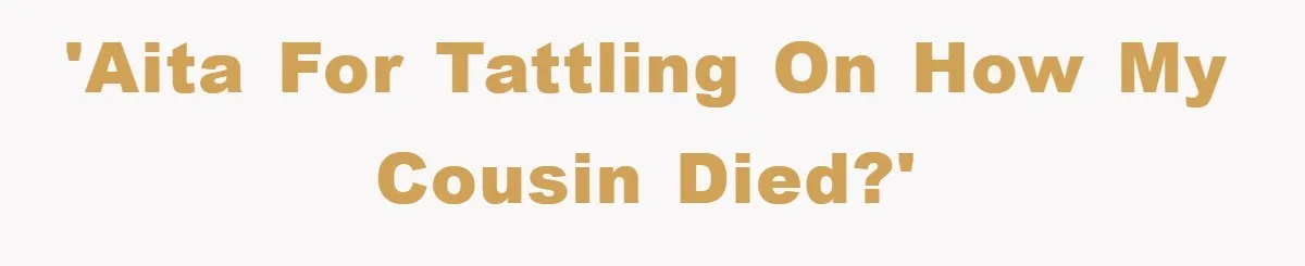 'AITA for tattling on how my cousin died?'