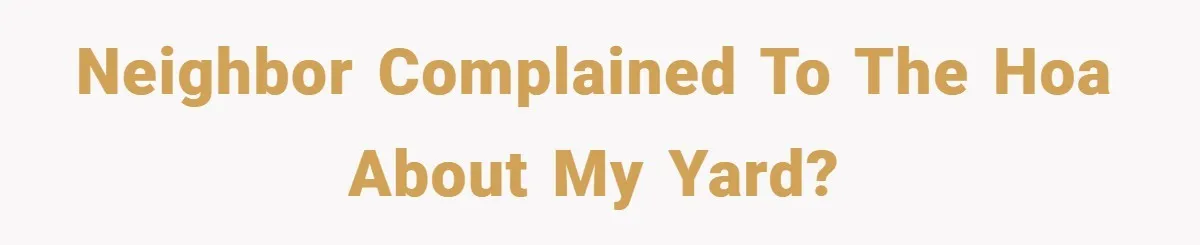 Neighbor complained to the HOA about my yard?