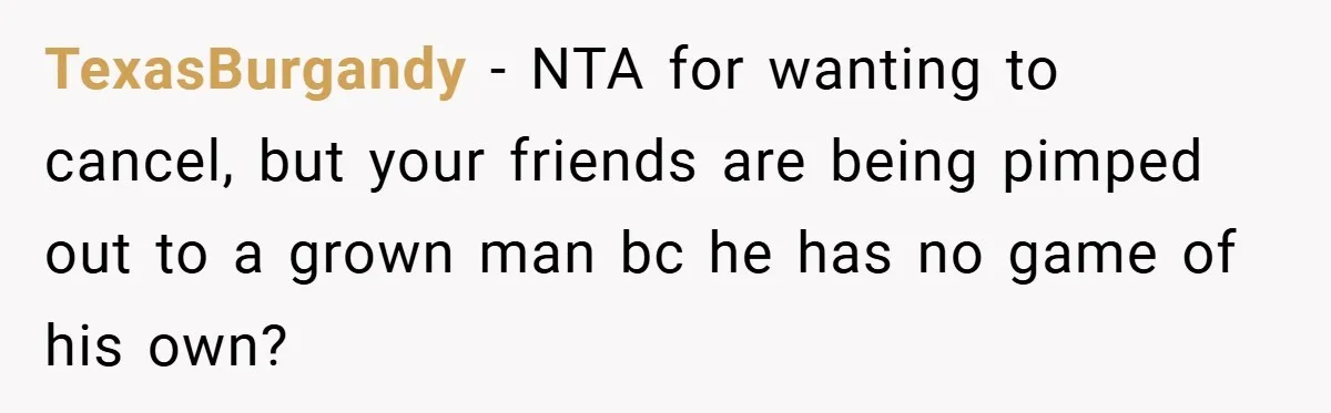 Pregnant Woman Refuses to Cook for Husband’s Party—He Calls Her “Selfish” for Not Helping His Friend Find Love TexasBurgandy − NTA for wanting to cancel, but your friends are being pimped out to a grown man bc he has no game of his own?