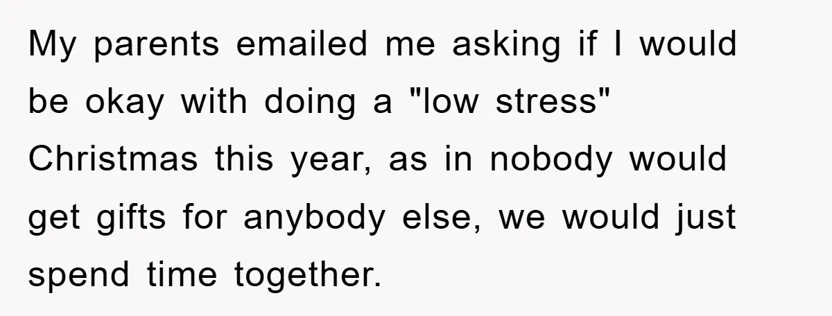 Guy Draws The Line After Realizing His Family’s ‘No Gift’ Rule Doesn’t Apply To His Sister My parents emailed me asking if I would be okay with doing a "low stress" Christmas this year, as in nobody would get gifts for anybody else, we would just...