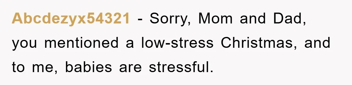 Guy Draws The Line After Realizing His Family’s ‘No Gift’ Rule Doesn’t Apply To His Sister Abcdezyx54321 − Sorry, Mom and Dad, you mentioned a low-stress Christmas, and to me, babies are stressful.