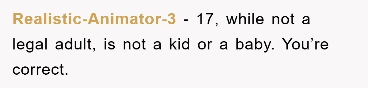 Guy Draws The Line After Realizing His Family’s ‘No Gift’ Rule Doesn’t Apply To His Sister Realistic-Animator-3 − 17, while not a legal adult, is not a kid or a baby. You’re correct.