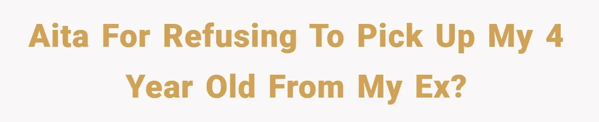AITA for refusing to pick up my 4 year old from my ex?
