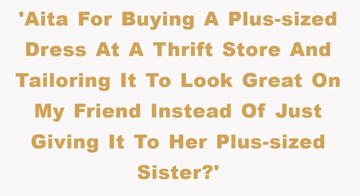 Woman’s DIY Gift Turns Into A Fashion Scandal After A Plus-Size Sister Finds The Original Tag 'AITA for buying a plus-sized dress at a thrift store and tailoring it to look great on my friend instead of just giving it to her plus-sized sister?'