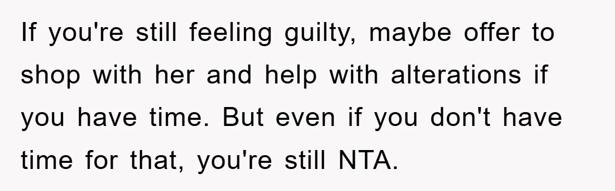 Woman’s DIY Gift Turns Into A Fashion Scandal After A Plus-Size Sister Finds The Original Tag If you're still feeling guilty, maybe offer to shop with her and help with alterations if you have time. But even if you don't have time for that, you're still...
