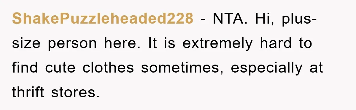 Woman’s DIY Gift Turns Into A Fashion Scandal After A Plus-Size Sister Finds The Original Tag ShakePuzzleheaded228 − NTA. Hi, plus-size person here. It is extremely hard to find cute clothes sometimes, especially at thrift stores.