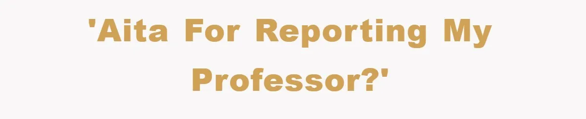 'AITA for reporting my professor?'