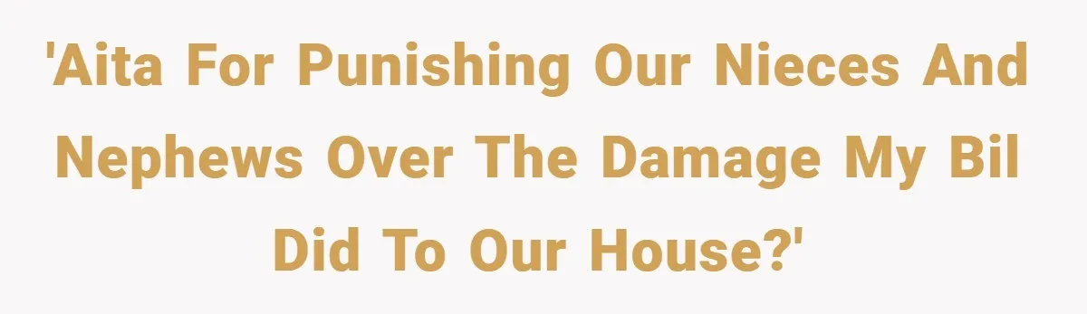 Man Cancels Family Vacation After Brother-in-Law Destroys His Home - Wife Says He’s ‘Punishing the Kids 'AITA for punishing our nieces and nephews over the damage my BIL did to our house?'