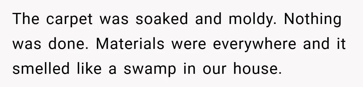 Man Cancels Family Vacation After Brother-in-Law Destroys His Home - Wife Says He’s ‘Punishing the Kids The carpet was soaked and moldy. Nothing was done. Materials were everywhere and it smelled like a swamp in our house.