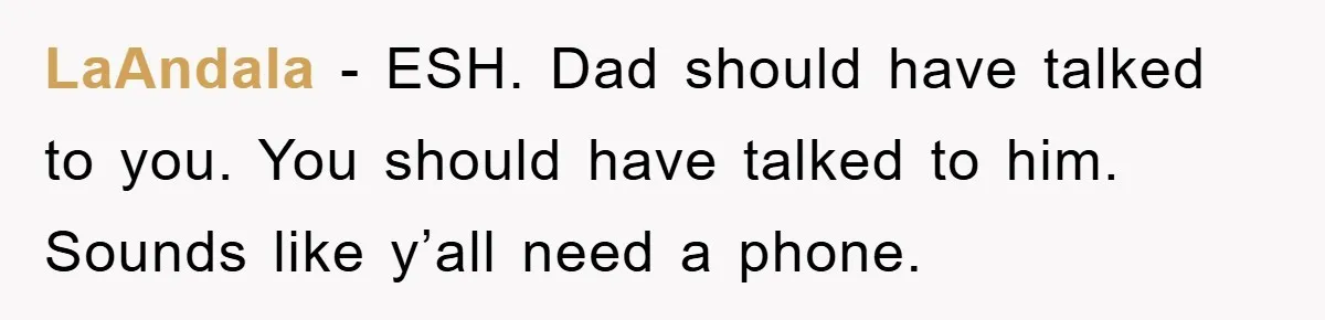 Mom Snatches Daughter’s New Phone, Reddit Thinks This Family Just Entered Petty War Territory LaAndala − ESH. Dad should have talked to you. You should have talked to him. Sounds like y’all need a phone.