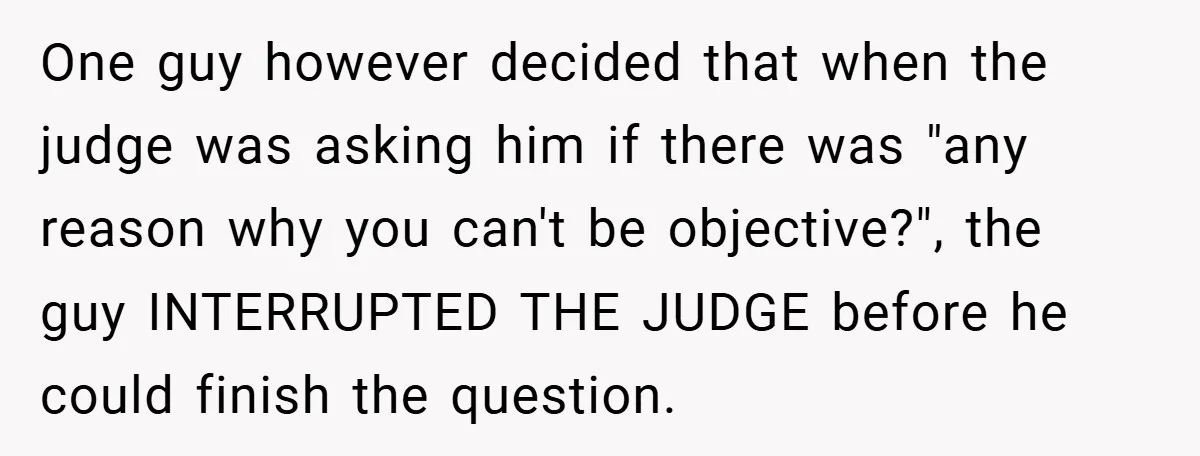 Hotel Owner Orders Teen Employee to Skip Jury Duty - What the Judge Did Next Shocked Everyone One guy however decided that when the judge was asking him if there was "any reason why you can't be objective?", the guy INTERRUPTED THE JUDGE before he could finish...