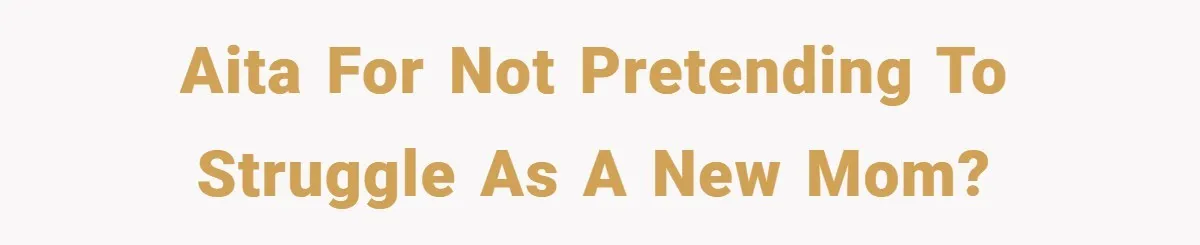 AITA for not pretending to struggle as a new mom?