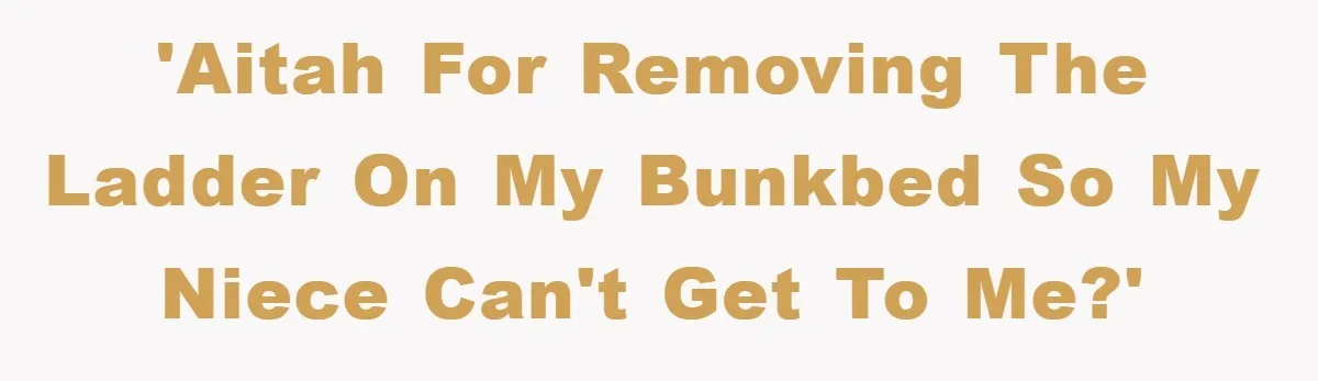 'AITAH for removing the ladder on my bunkbed so my niece can't get to me?'