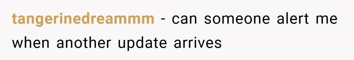 tangerinedreammm − can someone alert me when another update arrives