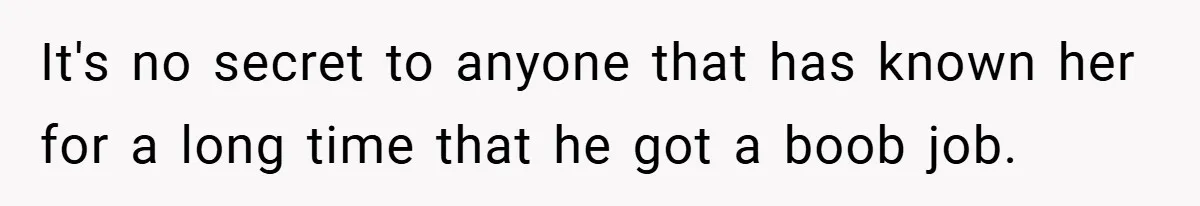 Husband Left Humiliated After Wife Starts Flashing Her New Implants at Parties It's no secret to anyone that has known her for a long time that he got a boob job.
